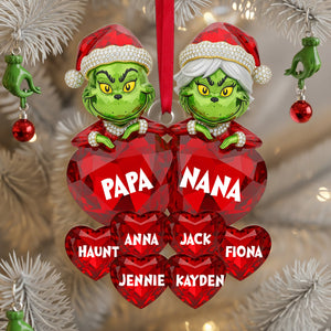 Grandparents Heart Ornament - Personalized Christmas Gifts For Grandparents 04NALU280825-Homacus
