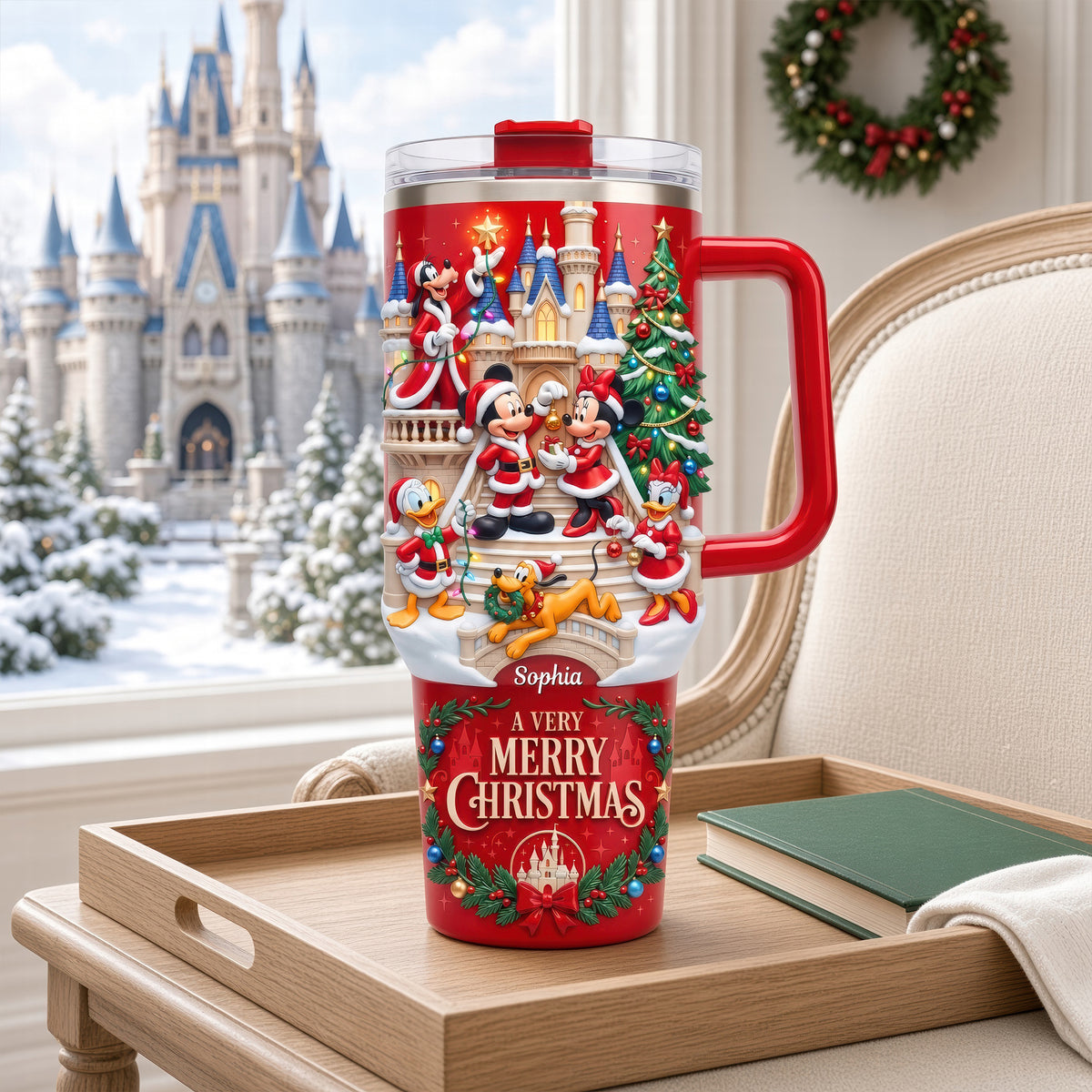 Very Merry Christmas 40oz Tumbler With Handle - Personalized Gifts For Christmas Tumbler 08TYQN061026-Homacus