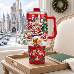 Very Merry Christmas 40oz Tumbler With Handle - Personalized Gifts For Christmas Tumbler 08TYQN061026-Homacus