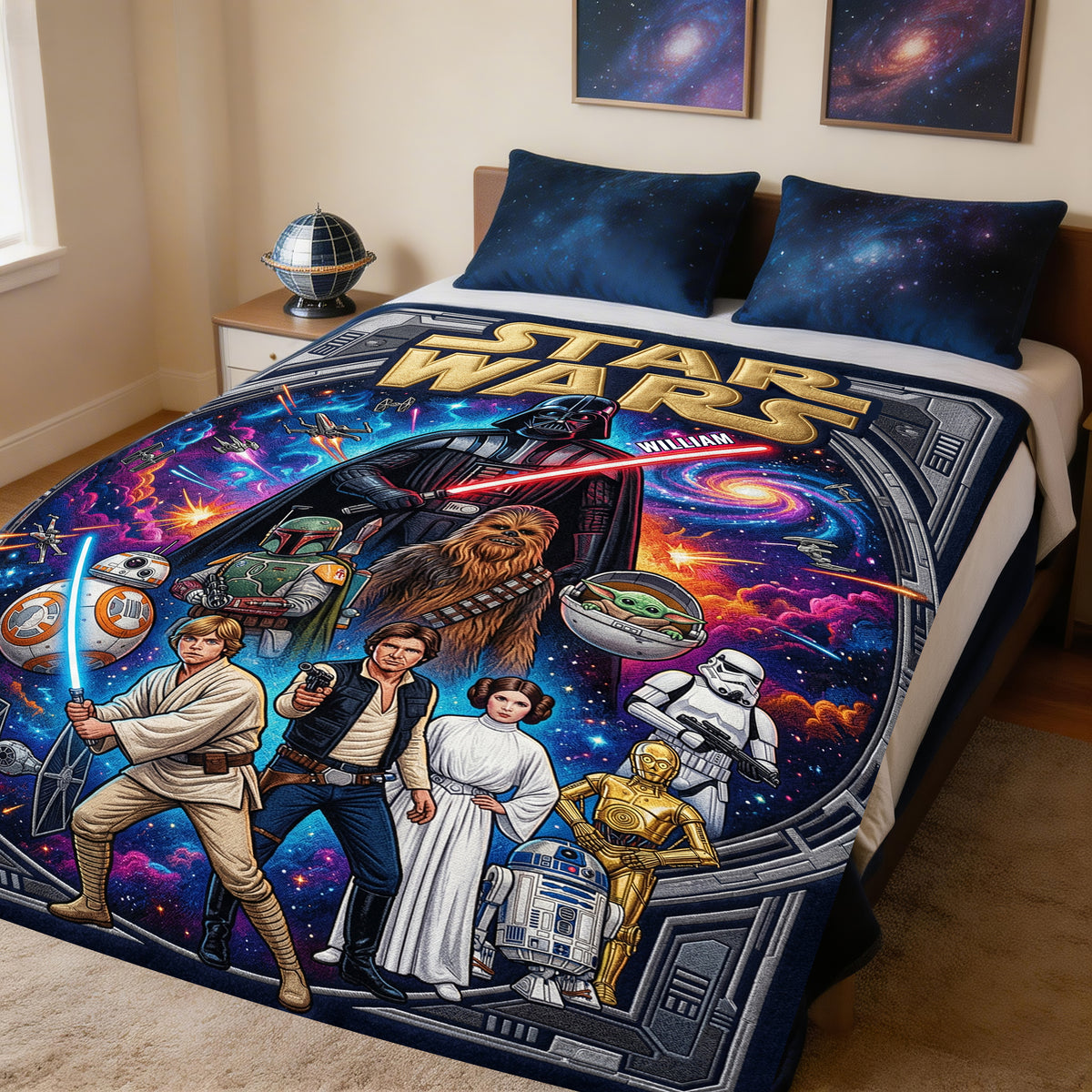 Epic Space Warrior Blanket - Personalized Gifts For Fantasy Lovers 02PADH020426-Homacus