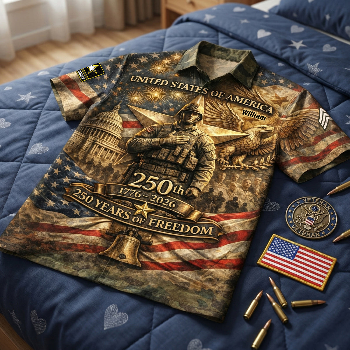250th Anniversary USA Hawaiian Shirt - Personalized Gifts For Veterans 07TOQN080426-Homacus
