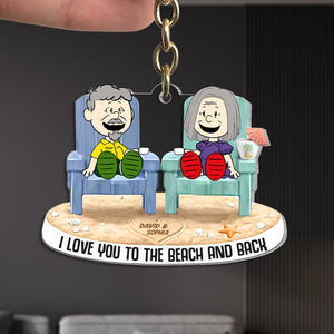 Personalized Gifts For Beach Couple Keychain 03ohtn090125pa I Love You To The Beach And Back-Homacus