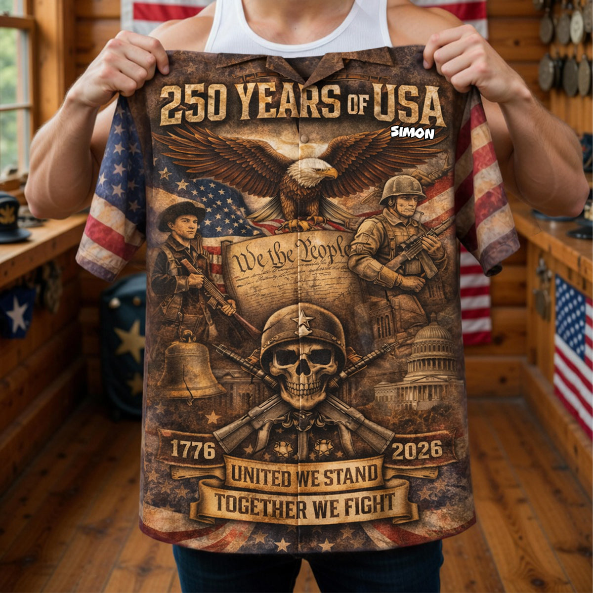 Freedom Spirit Hawaiian Shirt Personalized Patriotic Gifts 02TYDH140426-Homacus