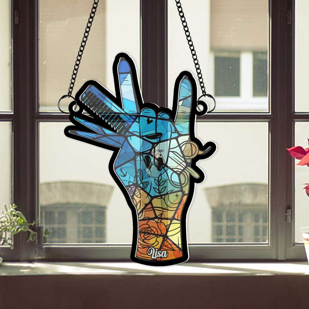 Personalized Gifts For Barber Suncatcher Ornament Hair Salon 01OHMH070125-Homacus