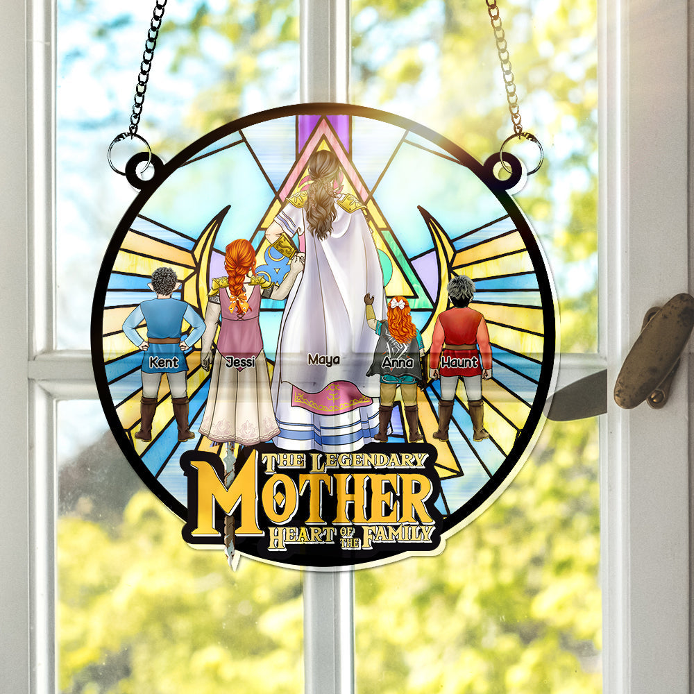 Personalized Gifts For Mom Window Hanging Suncatcher Ornament Mom & Her Little Ones 02OHLU150225HG-Homacus