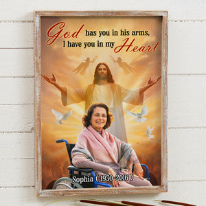 Custom Photo Gifts For Family Canvas Print 02hutn311224 God Have You In His Arms I Have You In My Heart-Homacus