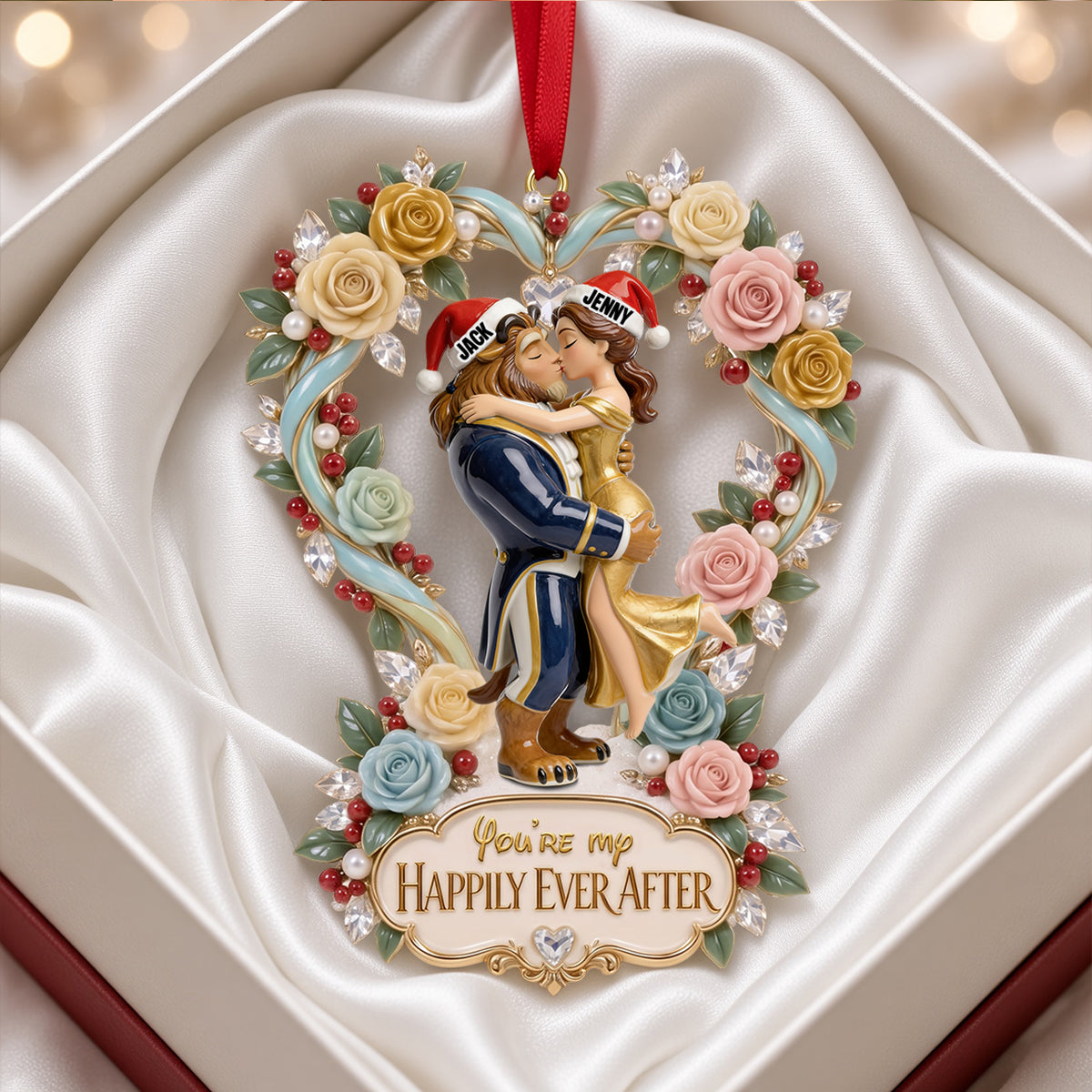 Deep In Love Christmas Ornament, Personalized Gifts For Couple 03qhtn160926