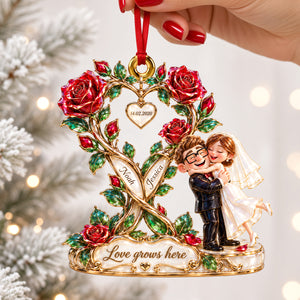 Happy Wed Love Grows Ornament, Personalized Gifts For Couple 03qhdh220926-Homacus