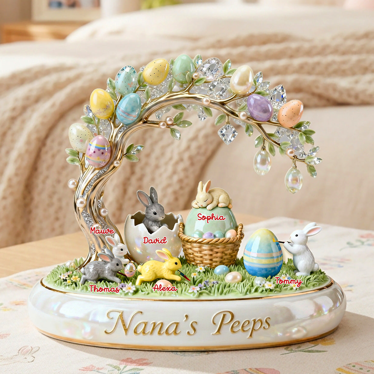 Cute Rabbit Under Easter Tree, Personalized Gifts For Grandma & Other Family Members 01qhmg300126-Homacus