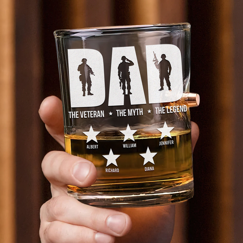Veteran Dad Bullet Glass - Personalized Gifts For Dad 05acqn170525-Homacus