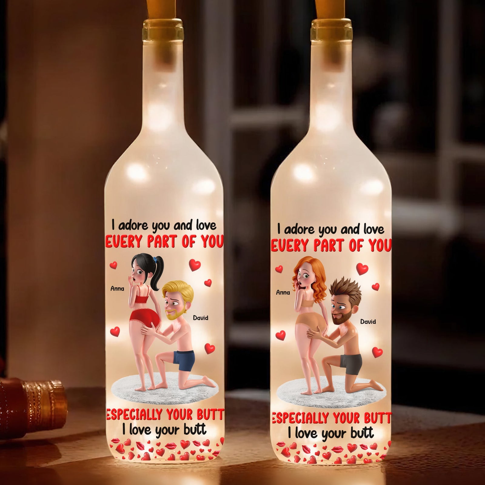 Personalized Funny Gifts For Couple Bottle Lamp I Love Every Part Of You 03natn150725hg-Homacus