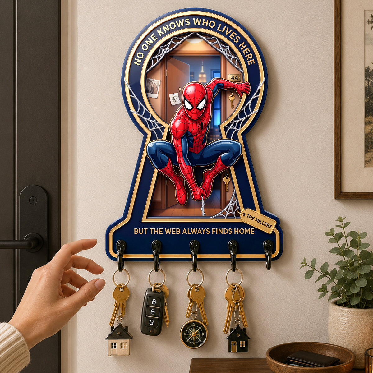 Masked Hero Acrylic Key Hanger - Personalized Gifts For Family 04hadh030826-Homacus