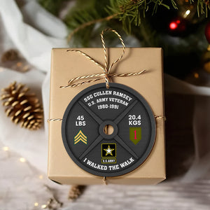 Personalized Gifts For Veteran Wood Ornament, Weight Plate 04qhqn151024-Homacus