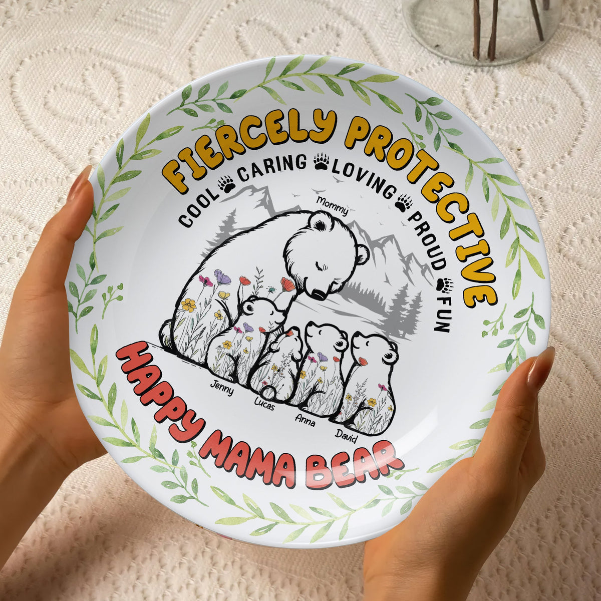 Personalized Gifts For Mom Ceramic Round Plate 01xqtn260325-Homacus