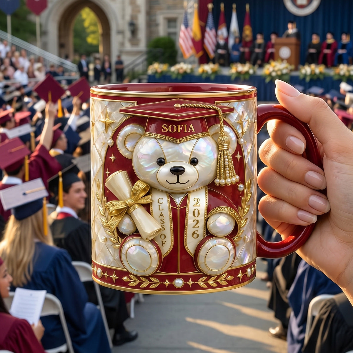 Lovely Bear - Celebrate Graduation Accent Mug - Personalized Gifts For Graduates 04tytn080526-Homacus