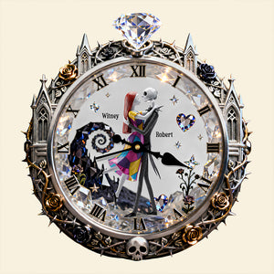 Spooky Couple Wall Clock - Personalized Gifts For Couple 1 Layer Acrylic Hanging Wall Clock 03PADT261225-Homacus