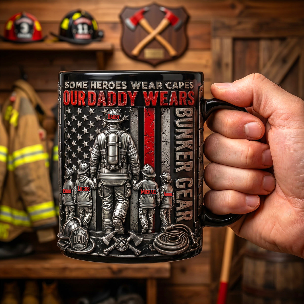 Hero Firefighter Daddy Coffee Mug - Personalized Gifts For Dad 02PADH150526-Homacus