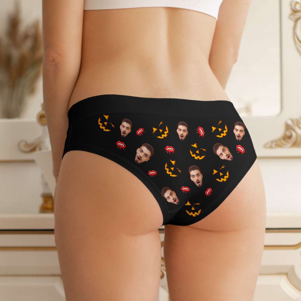 Custom Photo Gifts For Couple Boxer Briefs Halloween Pumpkin Smash Just Tip 03XQDT010824-Homacus