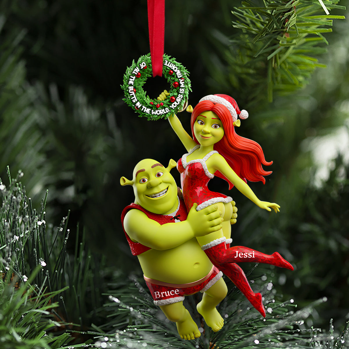 Joyful Green Couple Ornament - Personalized Gifts For Couples 02OHLU071025-Homacus