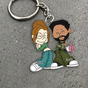 Personalized Gifts For Couple Keychain, Gangsta Love 03qhpu030125hg-Homacus