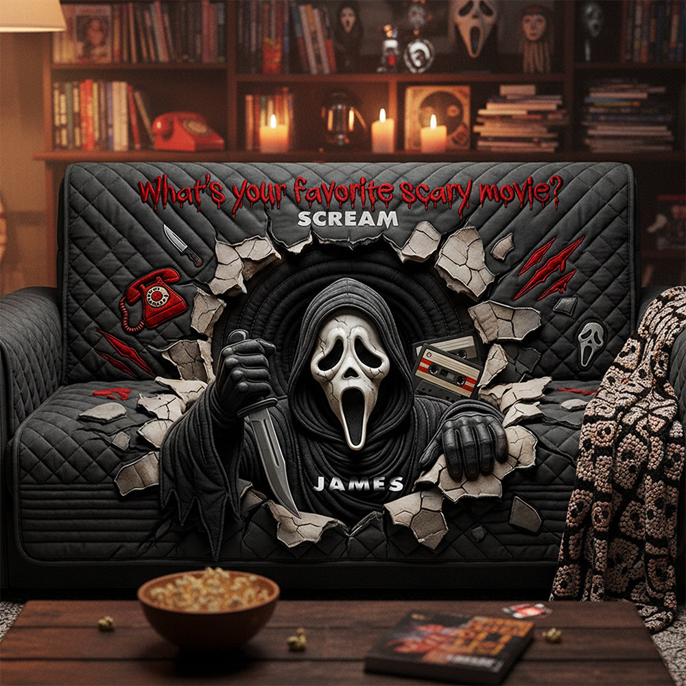Horror Quilted Sofa Cover - Personalized Gifts For Movie Lovers 01pata230126-Homacus