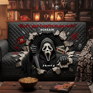 Horror Quilted Sofa Cover - Personalized Gifts For Movie Lovers 01pata230126-Homacus