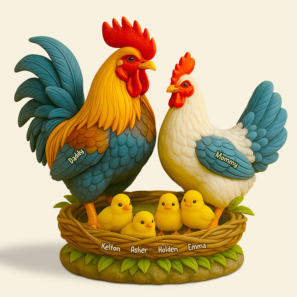 Chicken Family Acrylic Plaque Personalized Gifts For Dad 05XQDT030525-Homacus