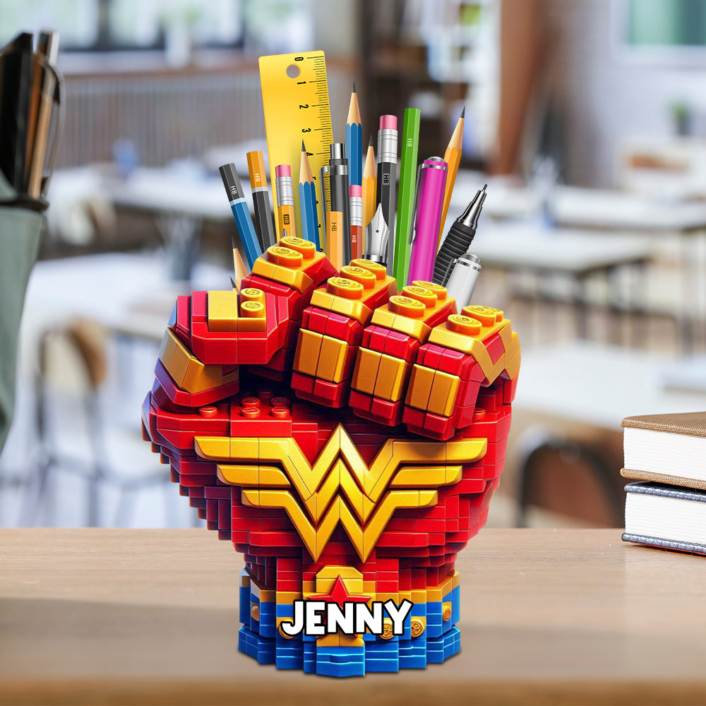 Super Fist Bump Wooden Pen Holder - Personalized Gifts For Kids 03ohtn240725-Homacus