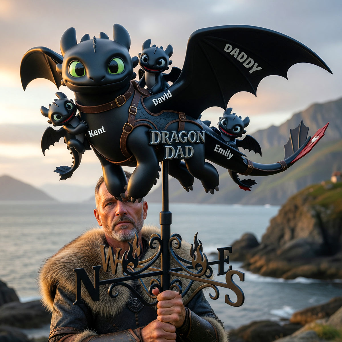 Guardian Of The Mystic Skies Metal Weather Vane - Personalized Gifts For Dads 02naqn160526-Homacus