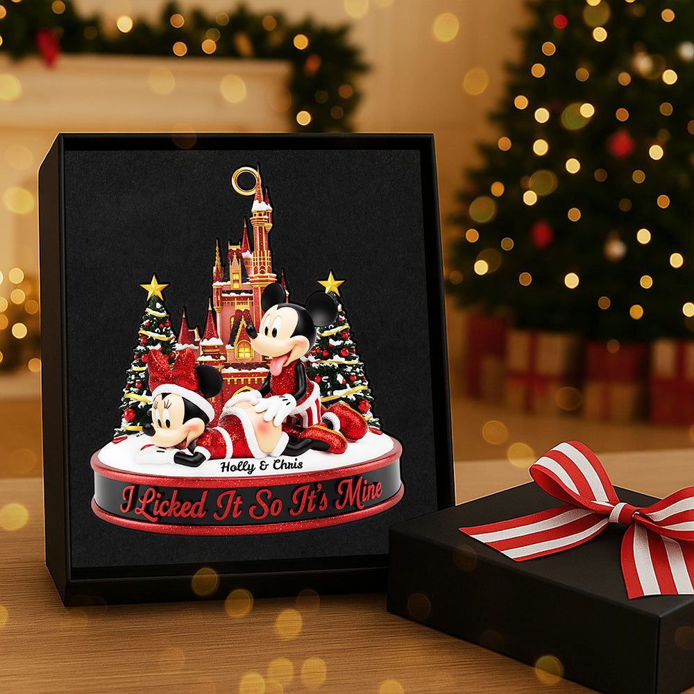 Personalized Gifts For Christmas, Cute Mischievous Couple Acrylic Ornament 03nata220925-Homacus