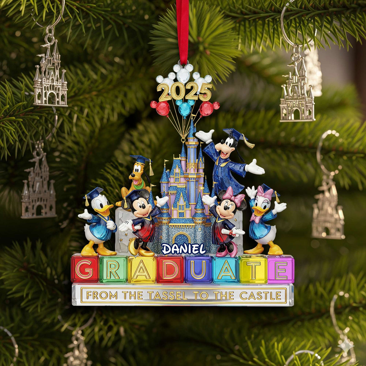 Christmas Graduate Castle Ornament - Personalized Gifts For Graduates 03NALU280825-Homacus