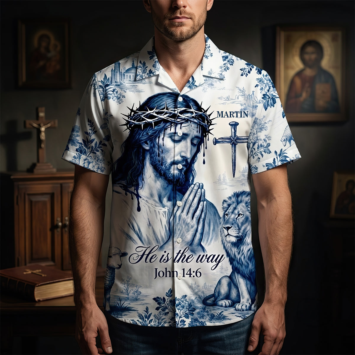 Jesus Christ Prayer Hawaiian Shirt - Personalized Gift For Christian 03HUDT170626-Homacus