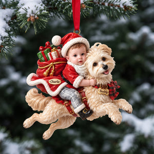 Custom Photo Joyful Santa With Dogs, Personalized Gifts For Dog Lovers 01qhlu080926