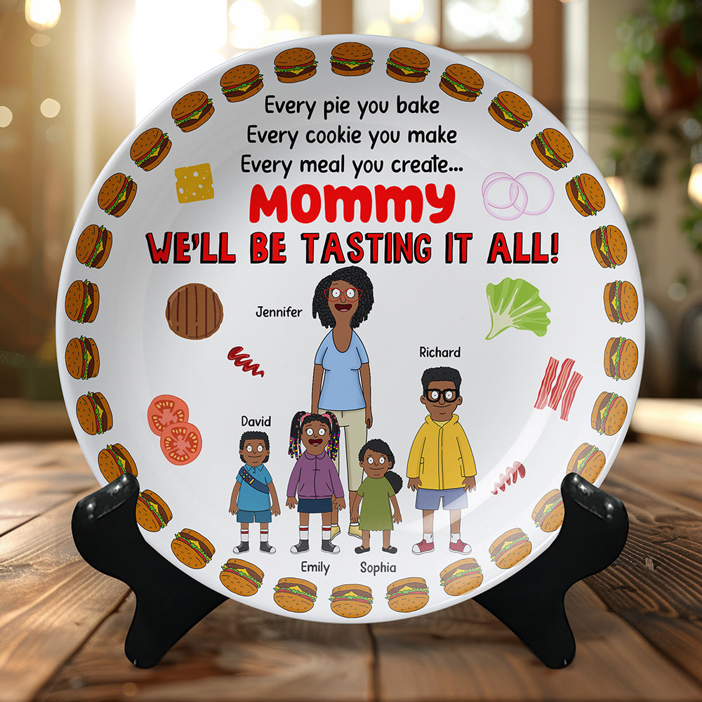 Personalized Gifts For Mom Round Plate We'll Be Tasting It All 06XQQN240325HG-Homacus