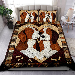 Personalized Gifts For Dog Couple Quilt Bed Set 01qnqn011124-Homacus