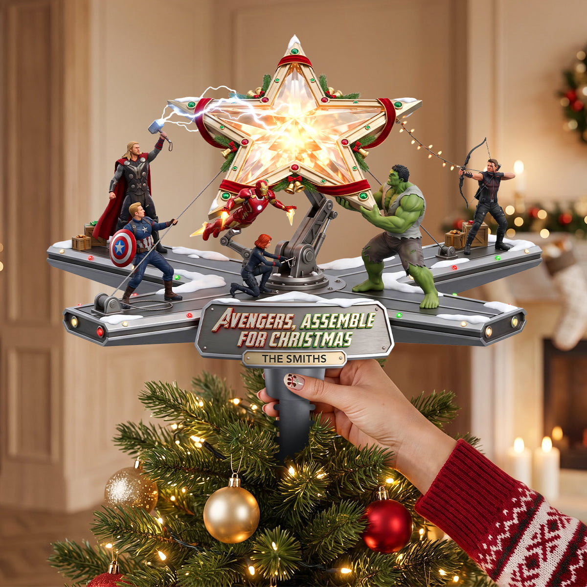 Action Squad Acrylic Christmas Tree Topper - Personalized Gifts For Family 05hadh250826