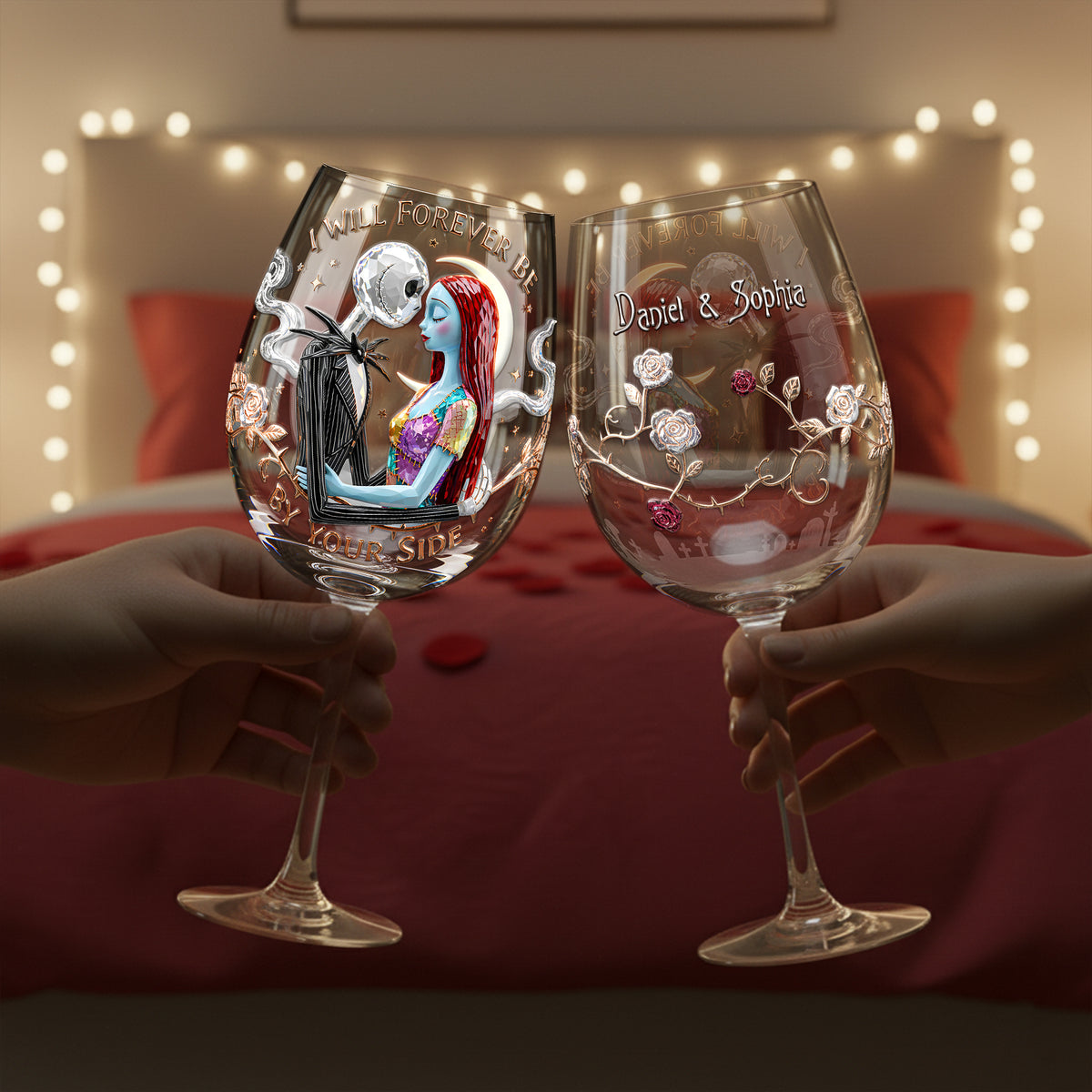 Forever Be By Your Side Drinking Glass - Personalized Gifts For Couples 04PALU081225-Homacus