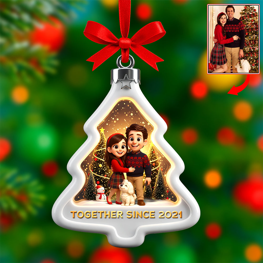 Cartoon Style Christmas Ornament - Custom Photo Gifts For Couple 06pgqn200825-Homacus