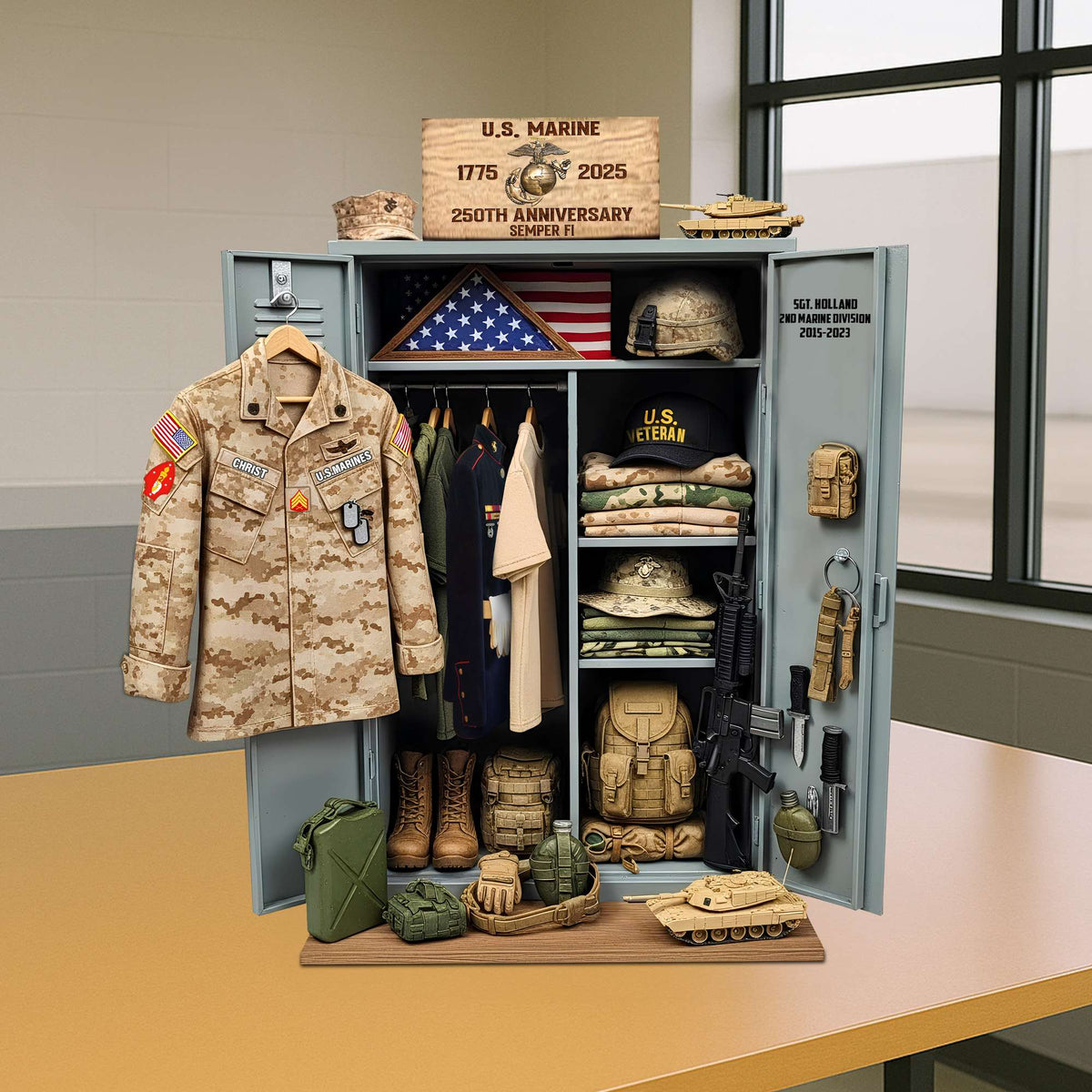 Military 250th Anniversary Personal Locker Plaque - Personalized Gifts For Veteran 051qhtn300625 MR-Homacus
