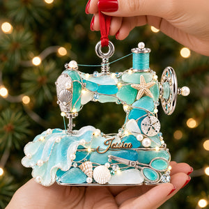 Sewing Maching Seas Glass Ornament, Personalized Gifts For Sewing Lovers 03QHDH260926-Homacus