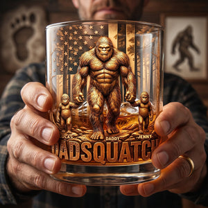 Wild Dad Energy Round Glass - Personalized Gifts For Dads 04NATN010526-Homacus