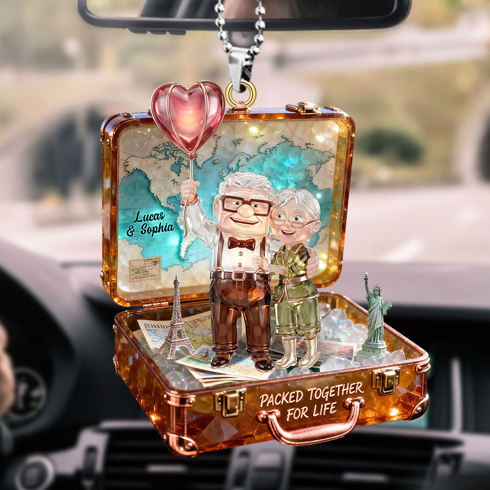Traveling Couple Car Hanging Ornament, Personalizd Gifts For Adventurous Couple 03qhtn090126-Homacus