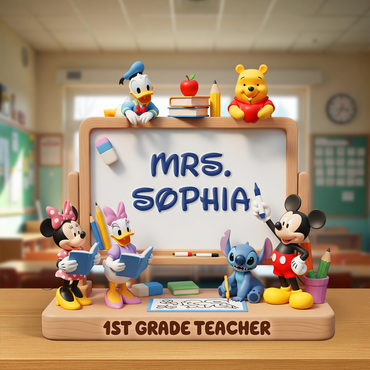 Teacher Desk Acrylic Plaque - Personalized Gifts For Teacher 02NAPU270625-Homacus