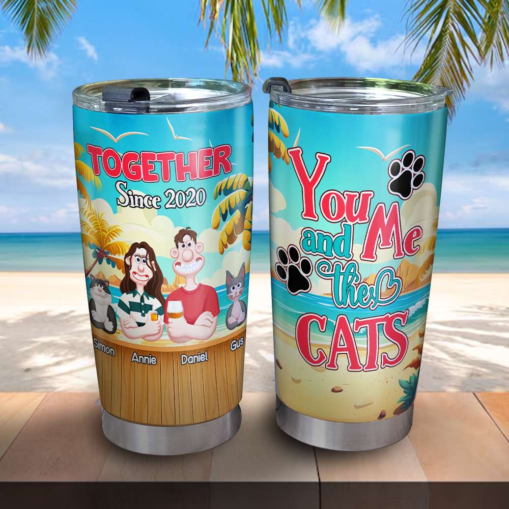 Personalized Gifts For Couples Tumbler Summer Couple & Fur Babies 03XQLU160125PA-Homacus