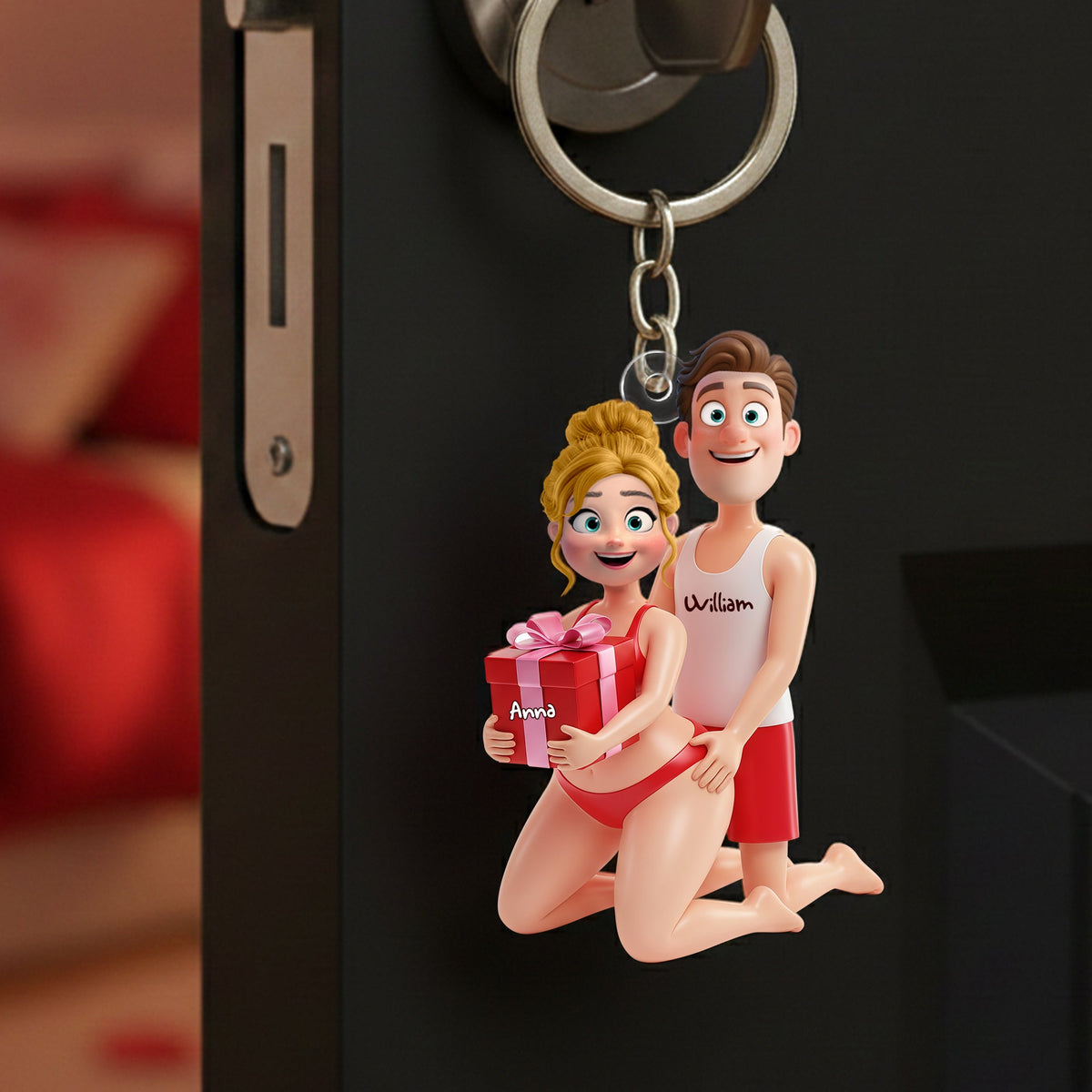 Playful Couple Acrylic Keychain - Personalized Gifts For Couples 06OHLU291125-Homacus