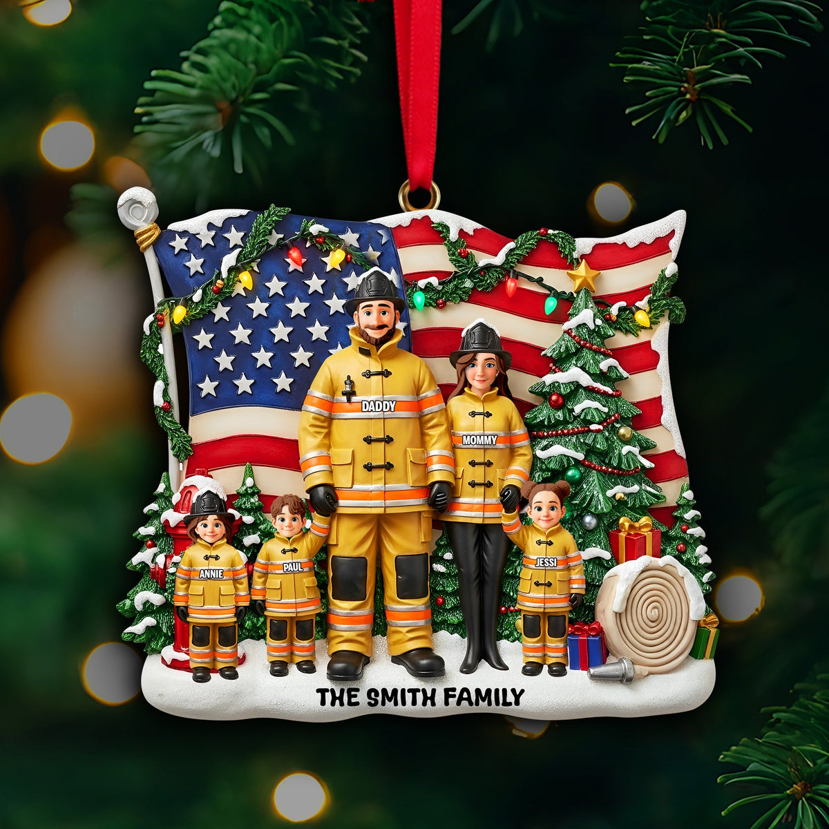 Pride Firefighter Christmas Ornament - Personalized Gifts For Family 04TOLU180925-Homacus