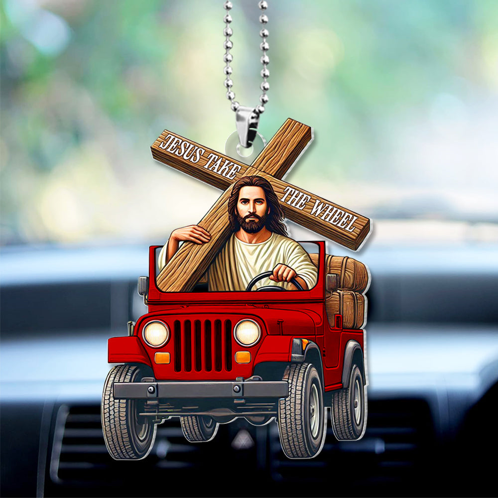 Gifts For Christian Car Ornament 05ohtn070125 Jesus Take The Wheel-Homacus