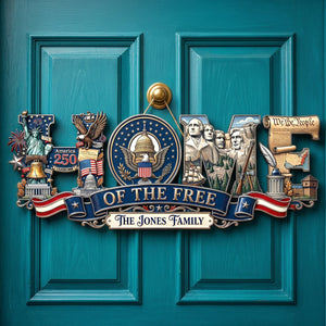 Proud Anniversary Home Of The Free Acrylic Sign, Personalized Decor Gifts For Patriots 04qhqn020626-Homacus