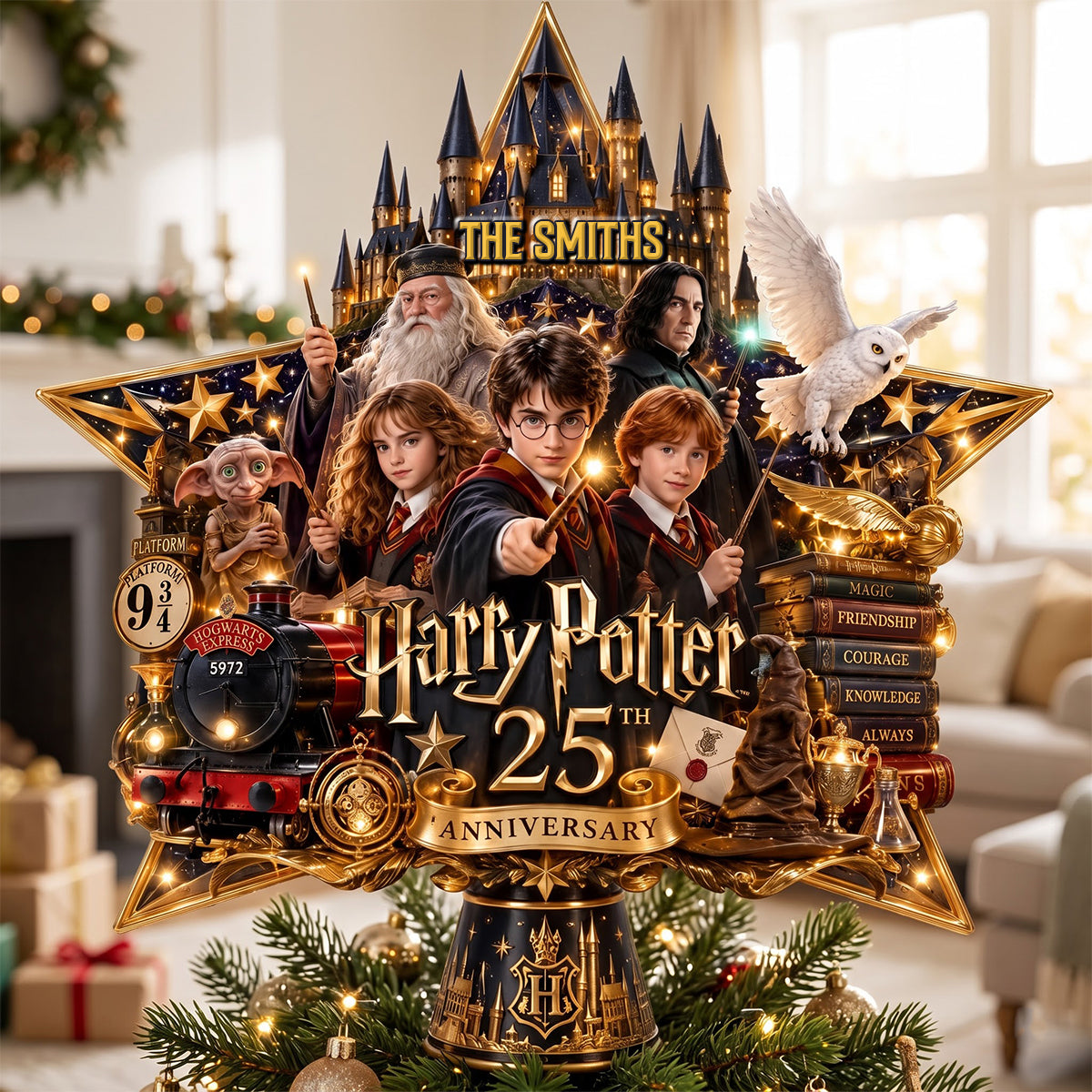 25th Anniversary Acrylic Christmas Tree Topper - Personalized Christmas Gifts 01ohtn180926