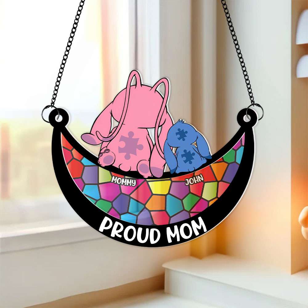 Personalized Gifts For Mom Window Hanging Suncatcher Ornament Autism Mom And Kid 02OHMH190225-Homacus